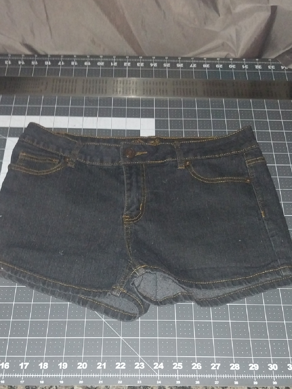 Wax Jean Black Denim Women's Shorts with Contrast Stitching